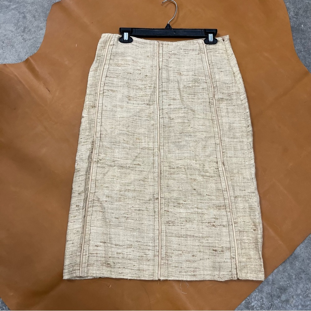 St. John Couture Tweed Cream Pencil Skirt 8